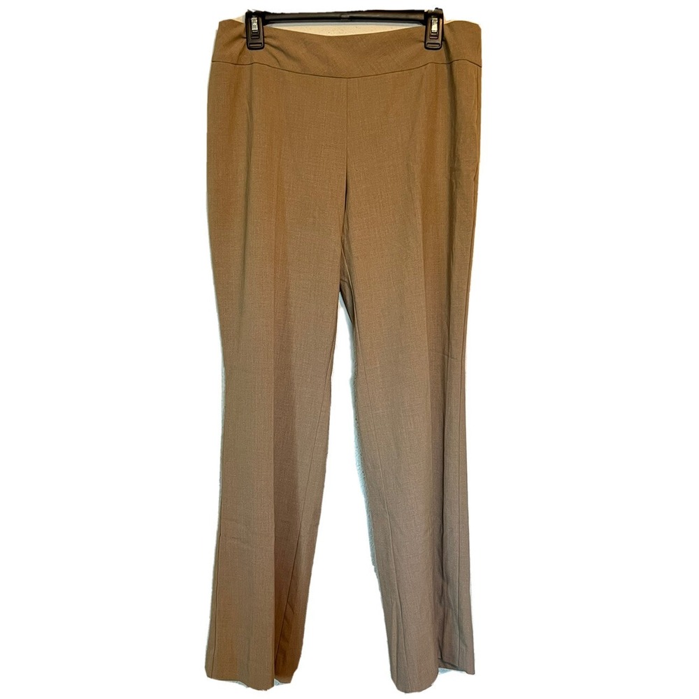 WOMENS DRESS PANTS SIZE 12 DRESS BARN BROWN PULLON STRAIGHT LEG OFFICE CAREER BP